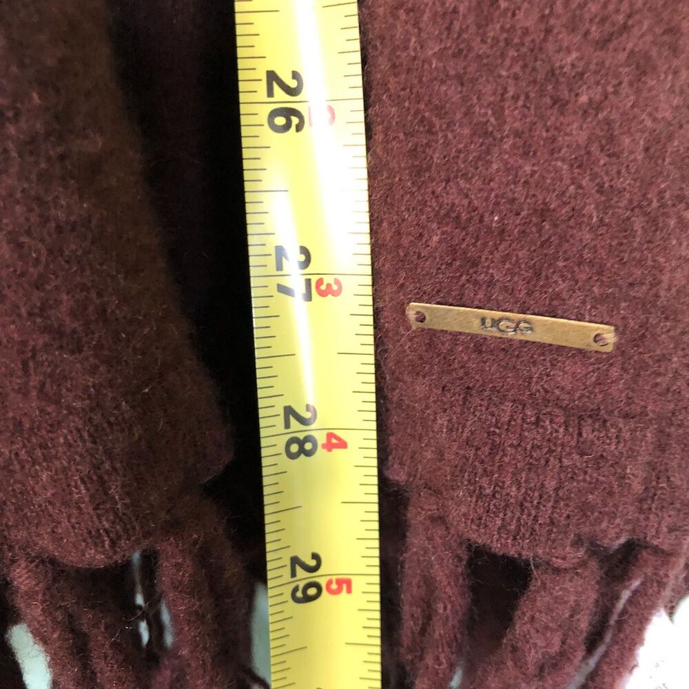 UGG Poncho Sweater Womens L/XL Brown Turtleneck Fringe Wool - Picture 7 of 9